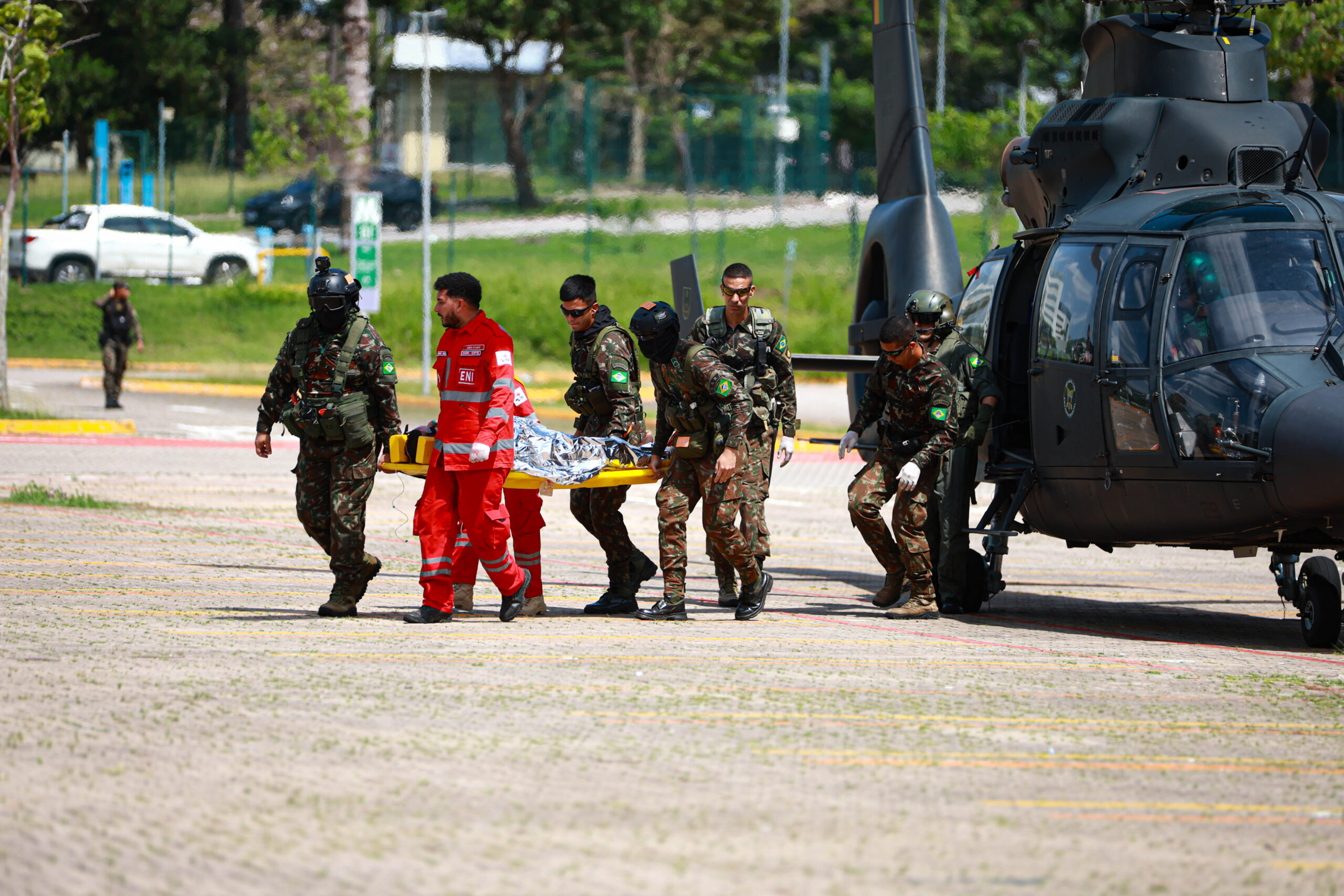 Simulação de crise mobiliza forças de segurança no Shopping Grão Pará em preparação para a COP30