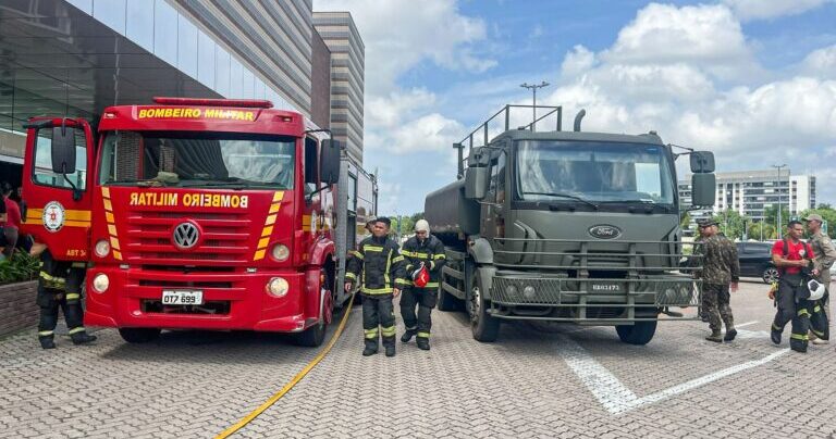 Explosão simulada mobiliza Exército e forças de segurança em shopping de Belém
